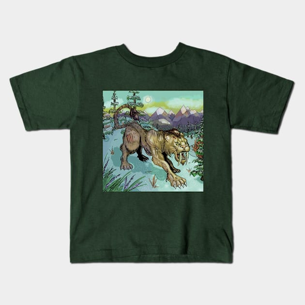 Sabretooth Kids T-Shirt by ZeekieZu28